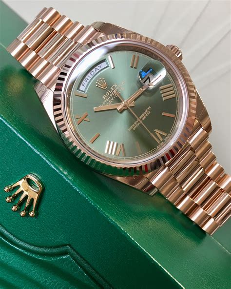 rolex day-date 40 olive green dial|rolex day date 36 price.